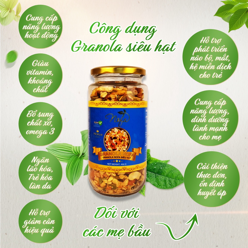 Granola siêu hạt PH FOOD Ngũ cốc granola ăn kiêng giúp thân hình khỏe đẹp, thon gọn và săn chắc