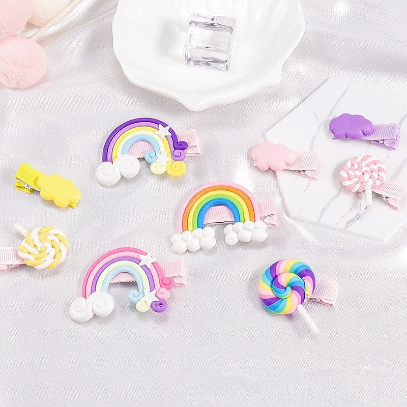S SET 3 loại KẸP TÓC CẦU VỒNG KẸO NGỌT DỄ THƯƠNG CHO BÉ GÁI KT3 45 6