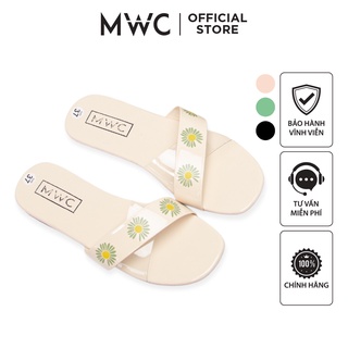 Dép nữ mwc 3320 - dép quai chéo hoa cúc đế bệt xinh xắn