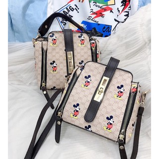 Túi đeo chéo Mickey 2 khóa sườn