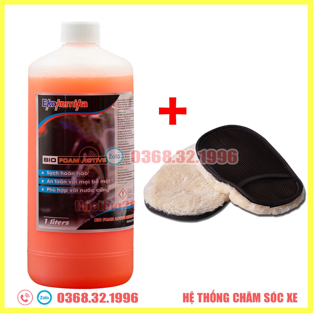 Nước Rửa Xe Bọt Tuyết - Dung Dịch Rửa Xe Ô Tô, Xe Máy Bio Foam Active 1l (hàng chính hãng)
