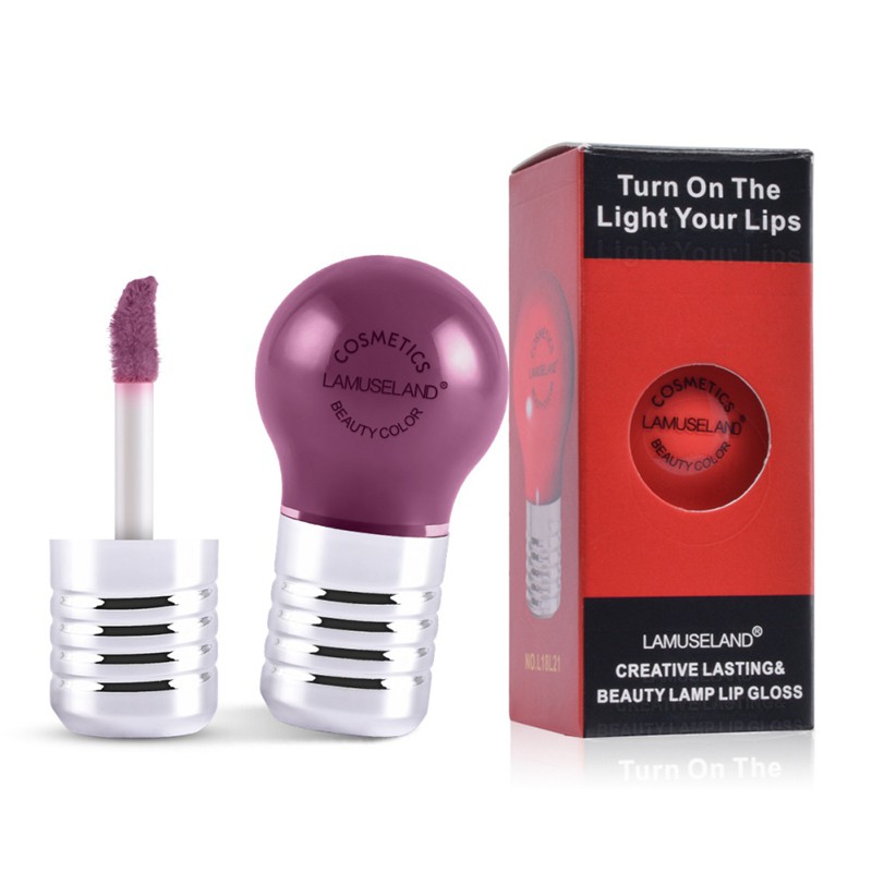 [Hàng mới về] Son môi hiệu ứng lì thiết kế hình bóng đèn trang điểm gợi cảm 12 màu sắc LAMUSELAND