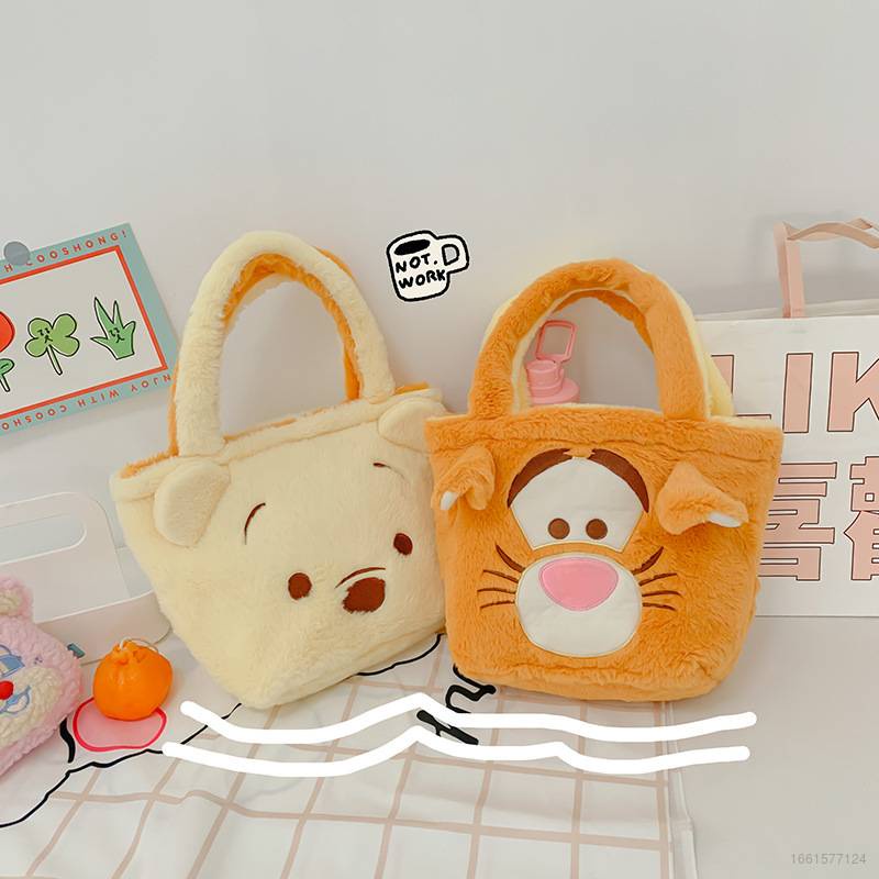 DISNEY Túi Xách Đeo Vai Họa Tiết Gấu Pooh Dễ Thương Cho Nữ