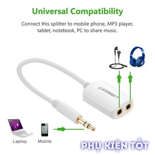 _cáp audio 3.5mm 1 ra 2 ugreen 10738 cao cấp
