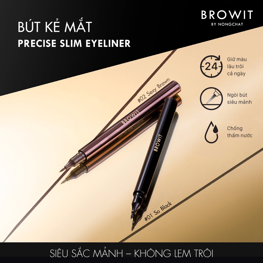 Bút kẻ mắt Browit Precise Slim Eyeliner #Sexy Brown 0.6ml