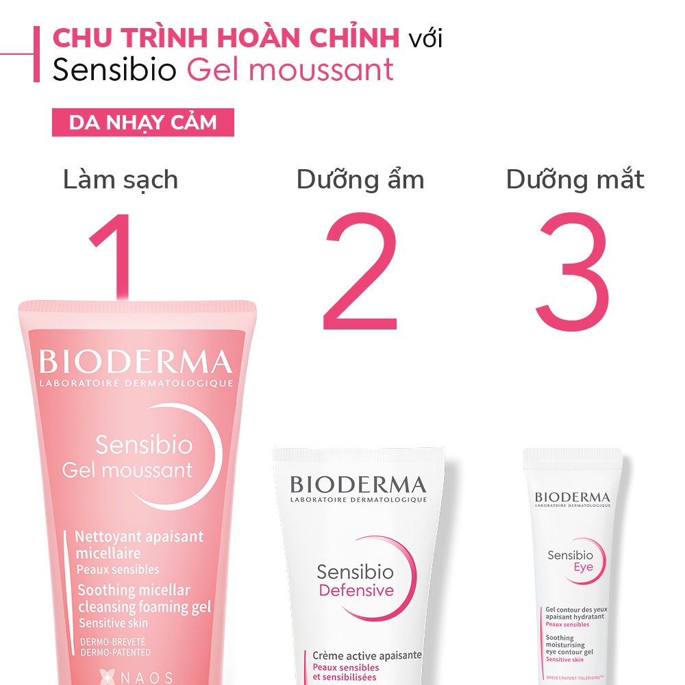 [HB Gift] Gel rửa mặt tạo bọt cho da nhạy cảm Bioderma Sensibio Gel Moussant - 8ml | BigBuy360 - bigbuy360.vn