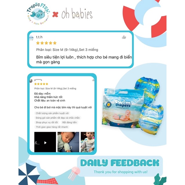 TÃ BƠI- BỈM BƠI CHO BÉ SƠ SINH 6KG- 18kg Quần bỉm bơi sơ sinh SHOP MẸ MIN