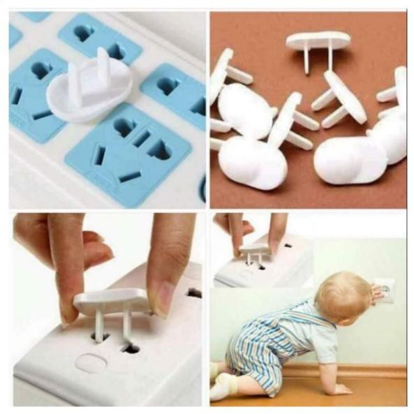 Set 10 nút chặn ổ điện 2 chấu -  Bịt ổ điện Giúp bảo vệ bé dễ dàng hơn