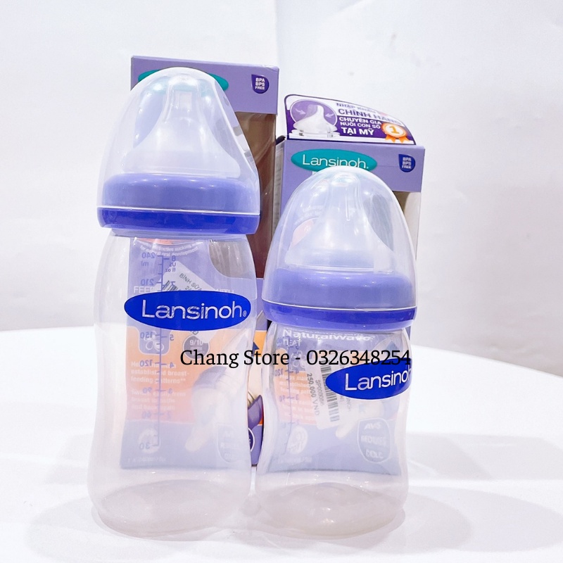 Bình Sữa PP Lansinoh Momma Chính Hãng 160ml - 240ml