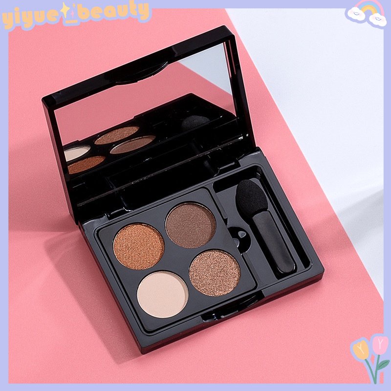 Bảng Phấn Mắt Bốn Màu Sắc Hiệu Ứng Lì / Ánh Nhũ Kết Hợp