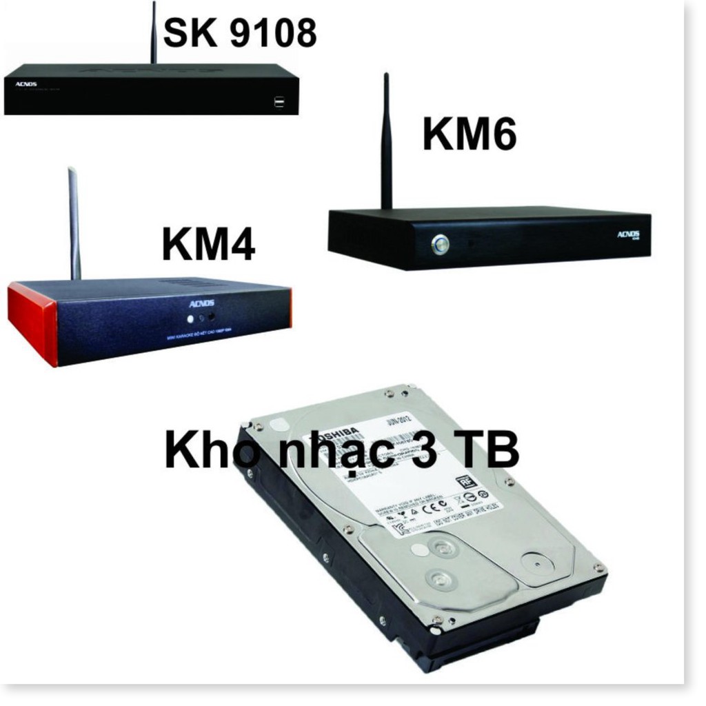 Ổ Cứng Kho Nhạc karaoke Đầu Acnos SK 9108,KM4,KM6  HDD 3TB (3TB)