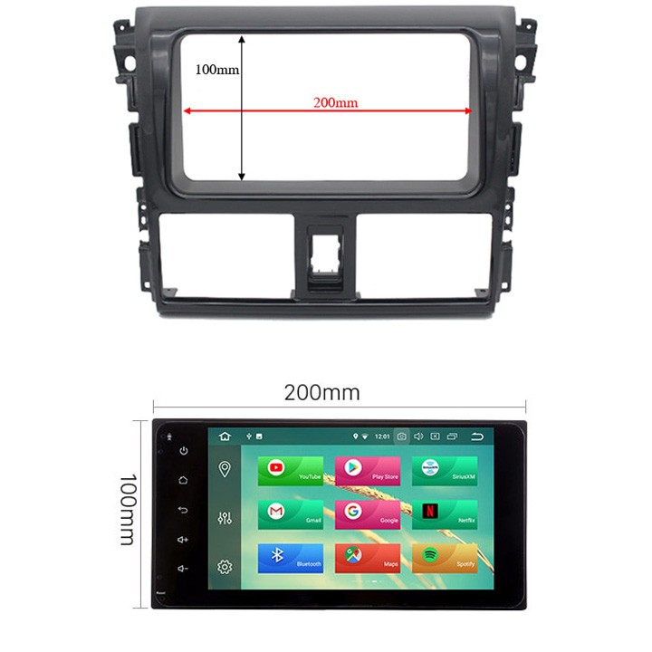 Mặt dưỡng lắp màn hình xe ô tô Toyota Vios 2013-2016