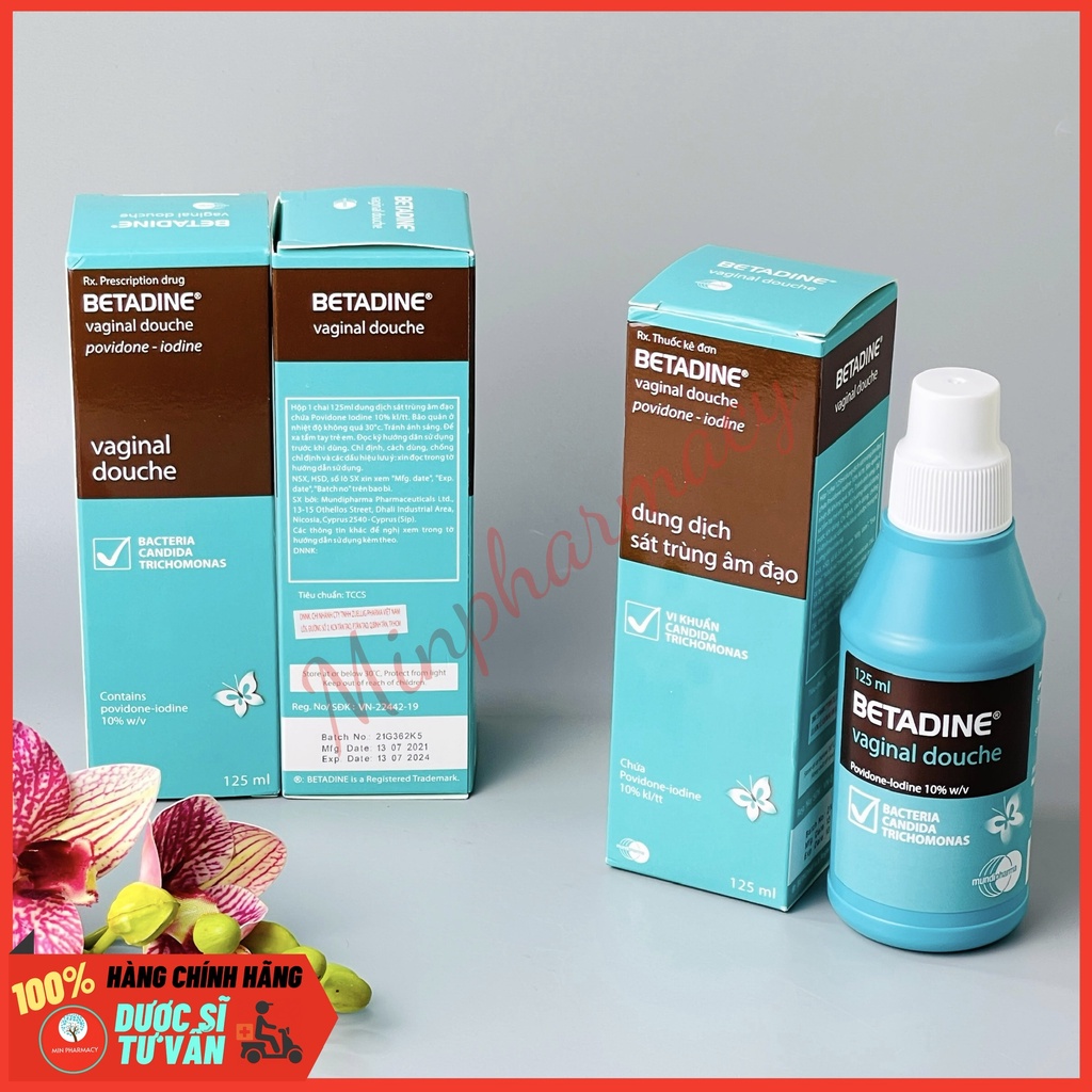 Betadine Vaginal Dung dịch vệ sinh phụ khoa chai 125ml - Minpharmacy