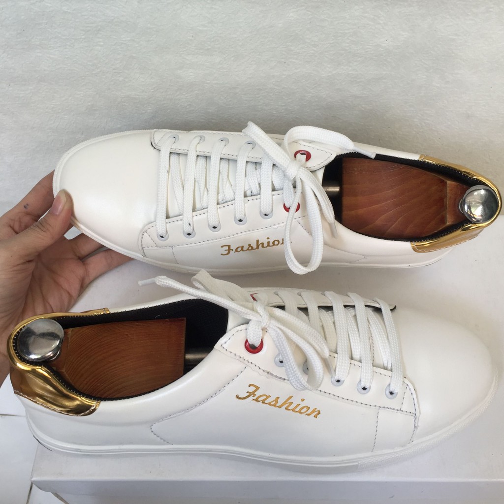 [SALE OFF GIÁ SỈ] Giày Sneakers thể thao nam trắng gót vàng đẹp bền giá tận xưởng