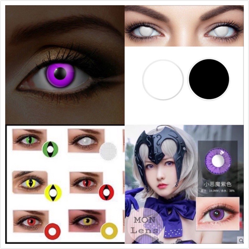 Lens hoá trang màu Tím - Kính Áp tròng màu trắng / Tím / Hồng / Đỏ - Contact lens cosplay - Đồ hoá trang HALLOWEEN