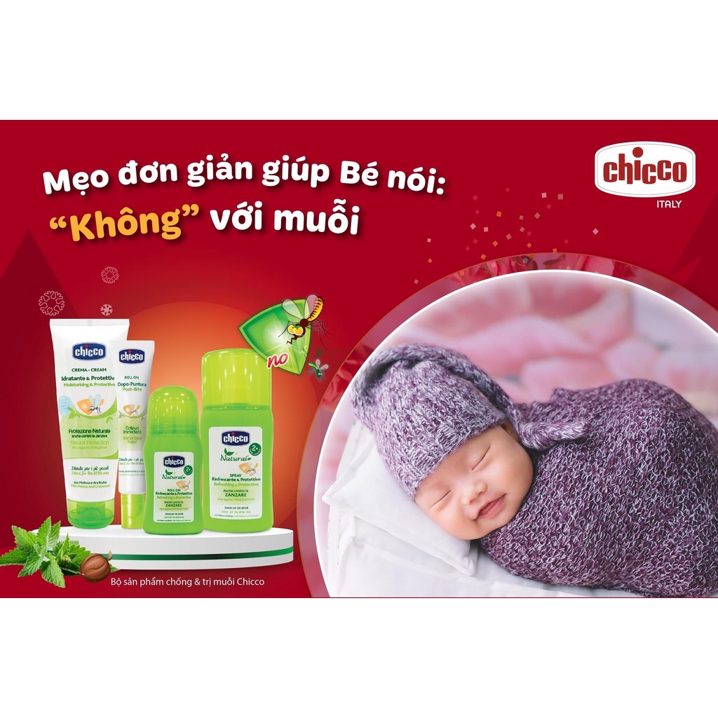 Kem,xịt đa năng lăn bôi xua muỗi Chicco+ nhập khẩu từ Ý 0m đốt côn trùng cắn không gây kích ứng da cho bé và mẹ 60-100ml