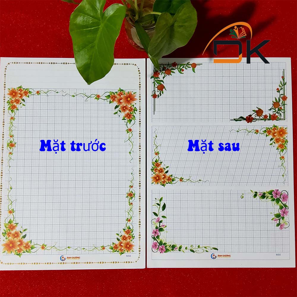 Mẫu Giấy Hoa Luyện Viết Chữ Đẹp A4 Ánh Dương - DKVPP.Store Giấy Ô ly ngang, Ô ly vuông kiểu Đứng/Nghiêng