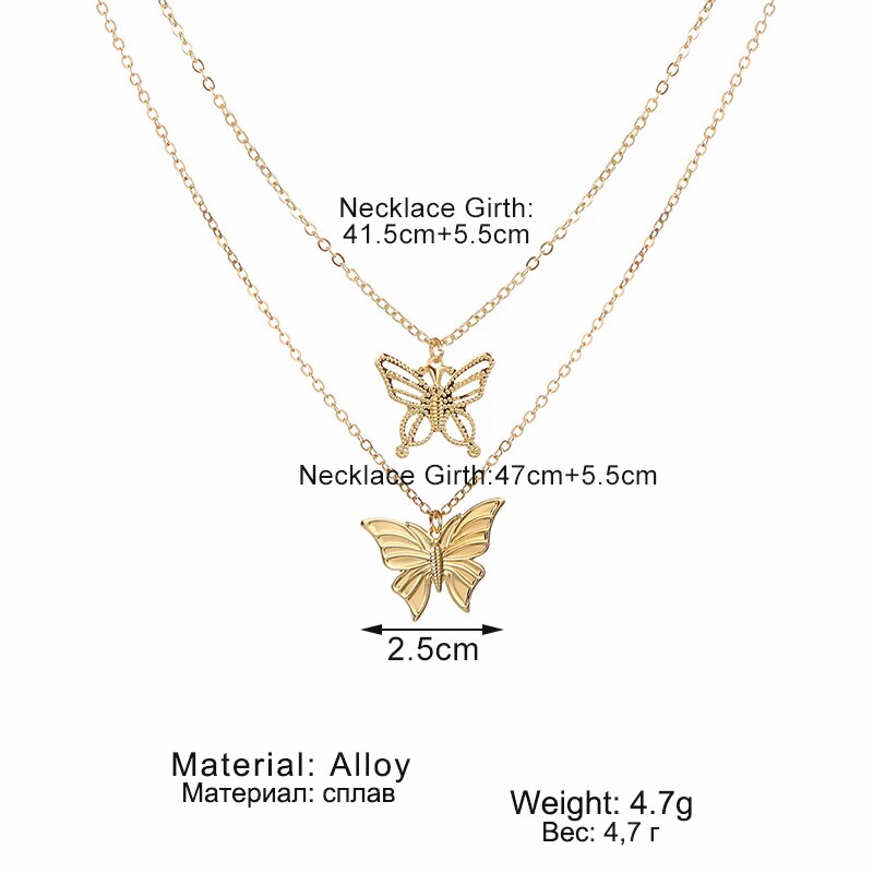 Vòng Cổ Choker Nhiều Lớp Mặt Hình Bướm Thời Trang Cho Nữ