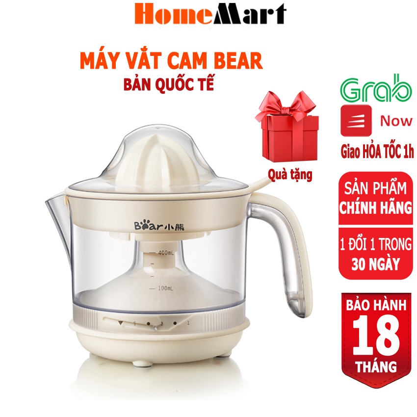 Máy Vắt Cam Bear CZJ-A04B1, dung tích 400ml (Hàng chính hãng 1 đổi 1 trong 30 ngày, bảo hành 18 tháng) - HomeMart