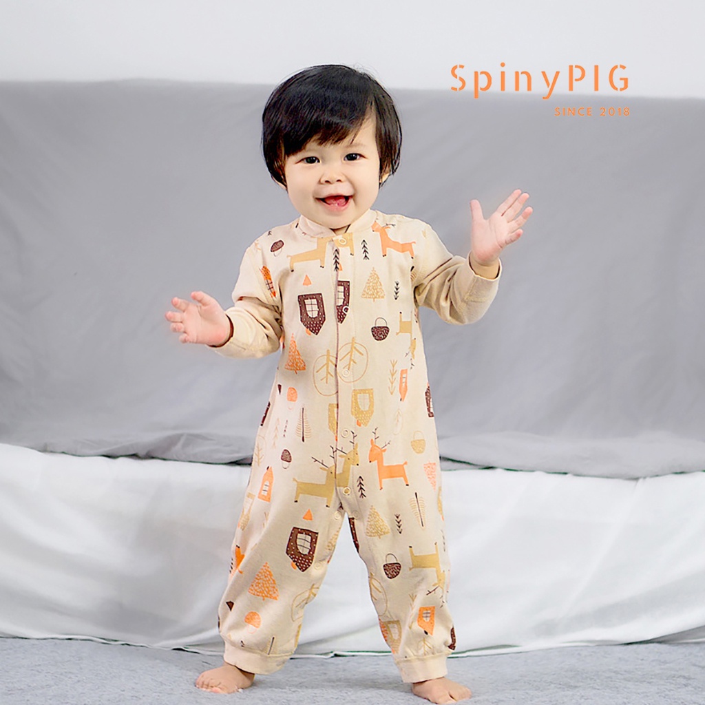 Bộ body cho bé sơ sinh 0-2 tuổi dài tay cotton tự nhiên không chất tẩy nhuộm dành cho bé gái bé trai mùa thu đông