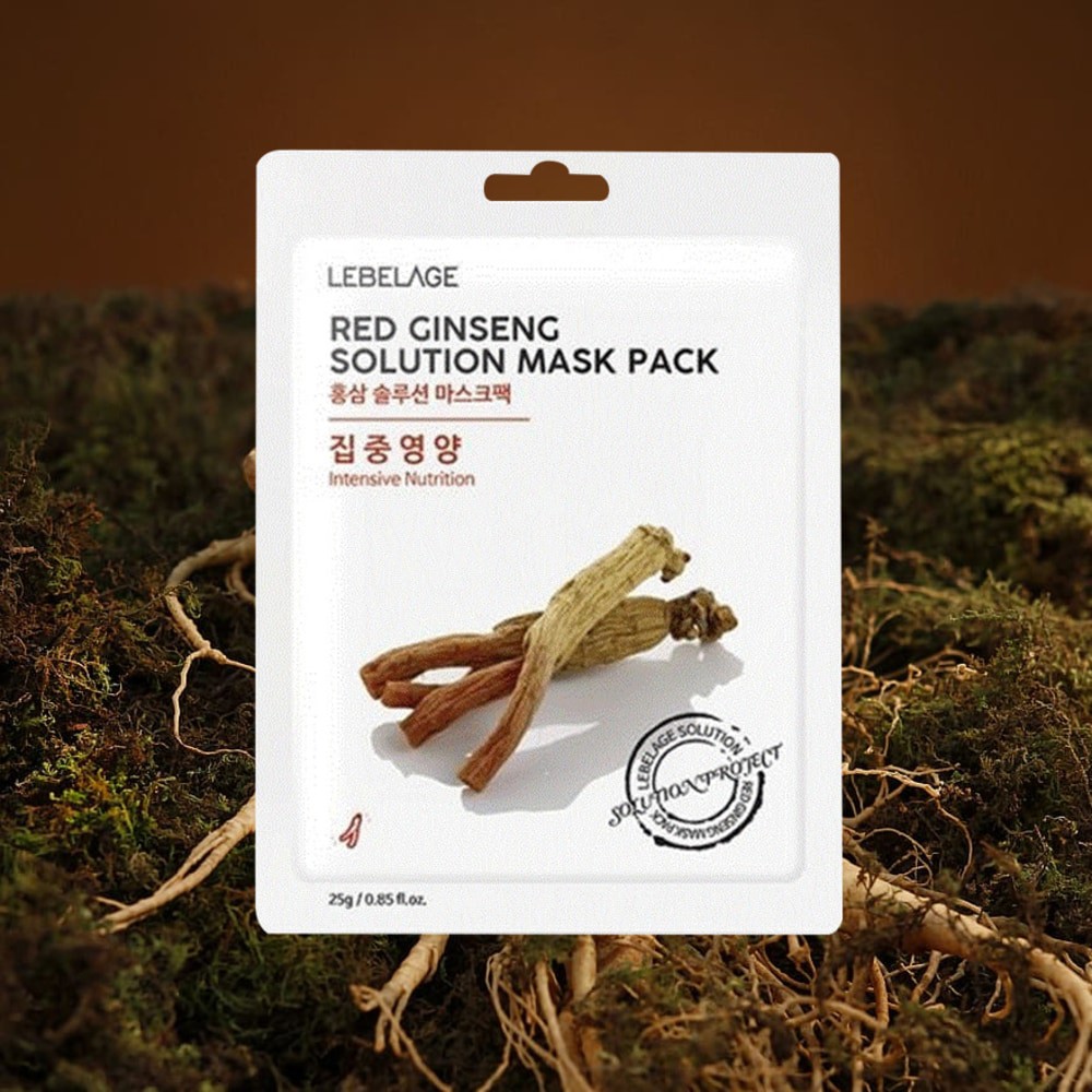 Mặt Nạ Lebelage Red Ginseng Solution Mask Pack Intensive Nutrition Chiết Xuất Nhân Sâm 25g