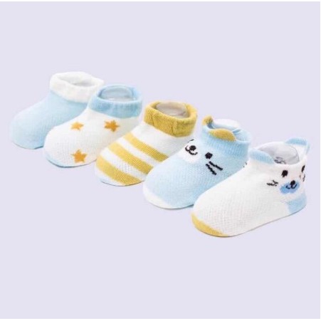Set 5 Đôi Tất Robibabi 100% Cotton Cho Bé