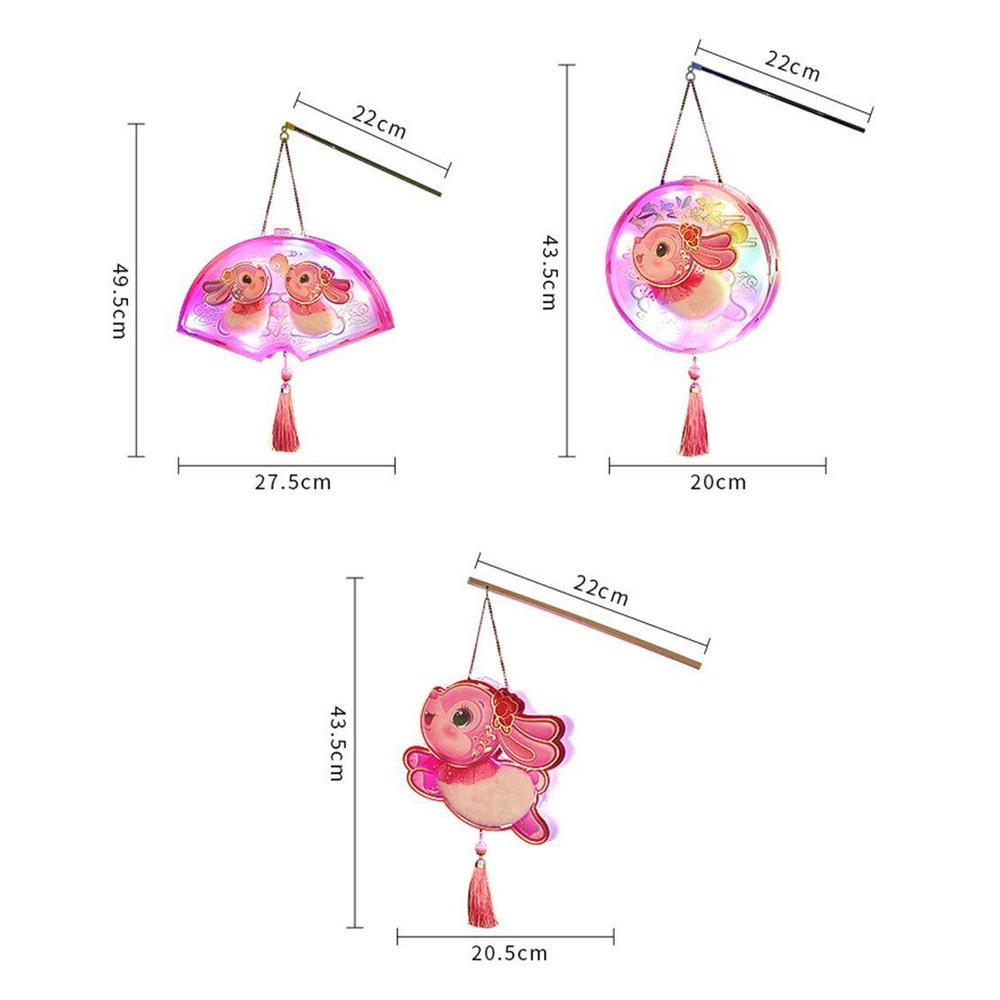 YIYU Lồng Đèn PVC Hình Thỏ Tua Rua Phối Lông Xù Sáng Tạo Cho Bé