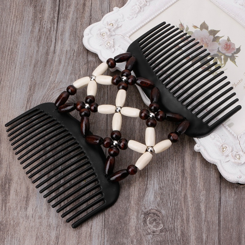 Lược Kẹp Tóc Hai Đầu Ma Thuật Bằng Gỗ Co Giãn Dành Cho Bạn Nữ