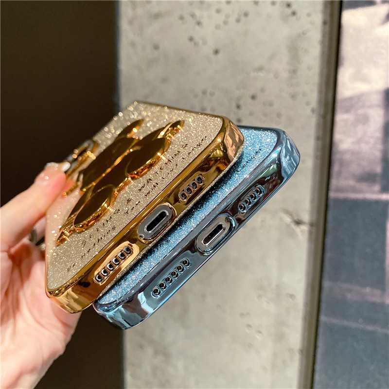 Ốp điện thoại mẫu gấu láng bóng thời trang cho iphone Xs Max X Xr 11 12 13 Pro Max SE2020 7 8 Plus