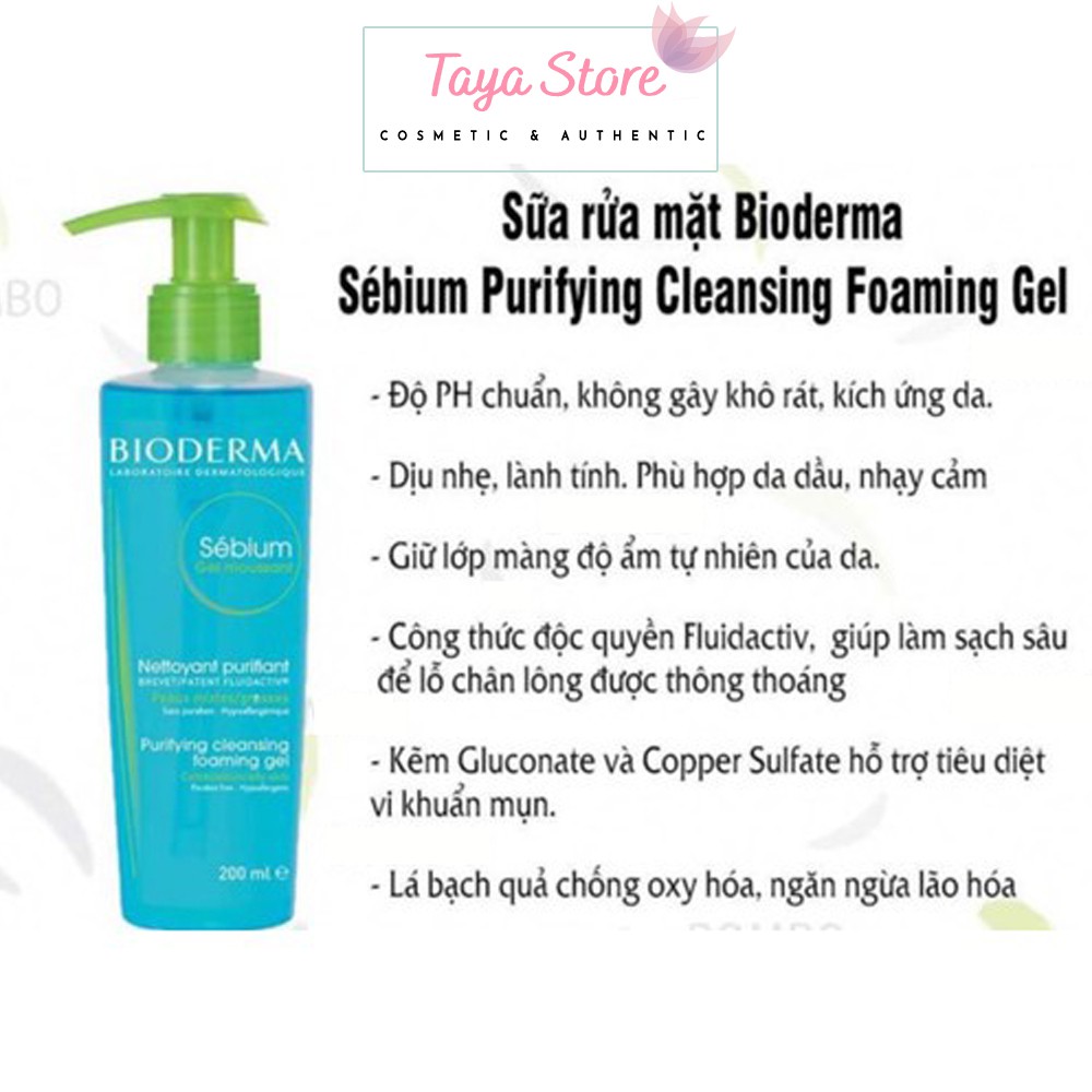 Sữa rửa mặt Bioderma gel tạo bọt cho dầu và da hỗn hợp Sebium Gel Moussant - 200ml Pháp | BigBuy360 - bigbuy360.vn