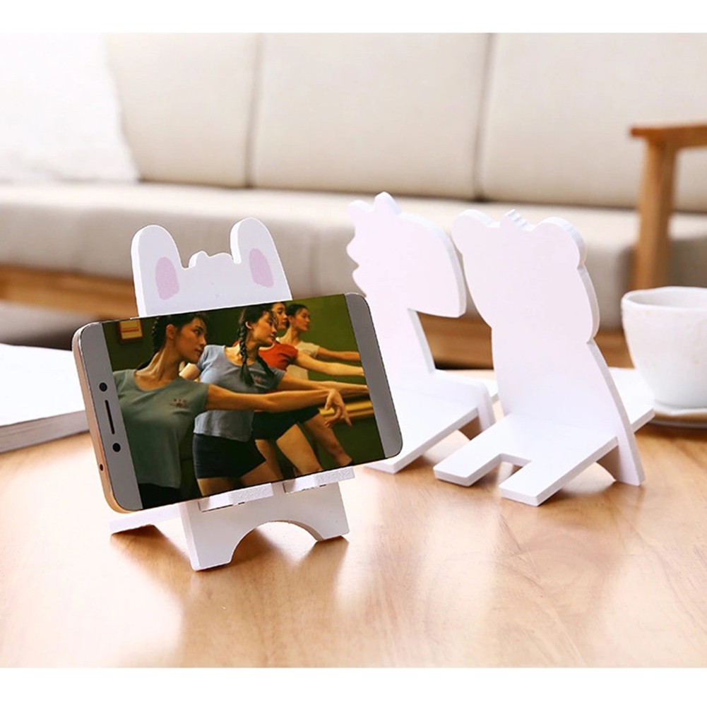 Giá Đỡ Điện Thoại Bằng Gỗ Hình Hoạt Hình Dễ Thương Dành Cho Iphone Huawei Xiaomi