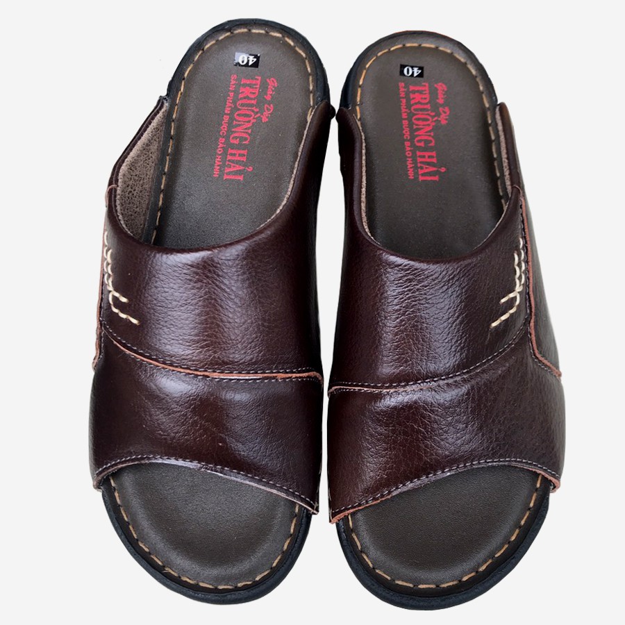 Dép quai ngang nam cao 2.5cm da bò cao cấp TH_QN335