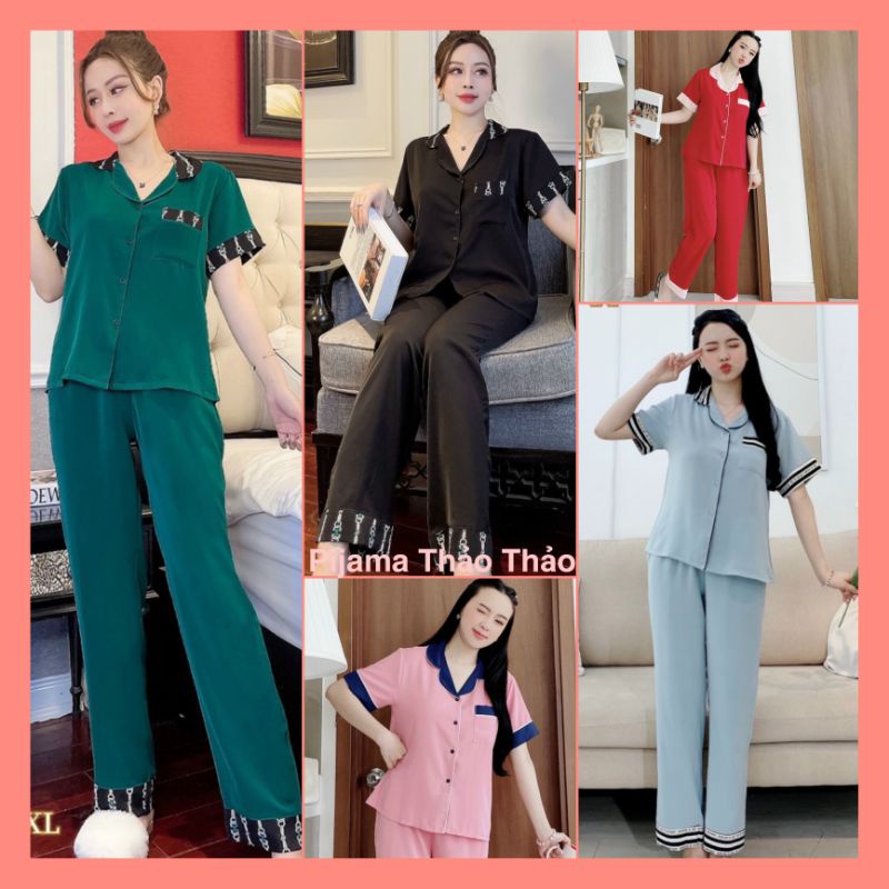Đồ Bộ Pijama - Bộ Lụa Mango Siêu Mềm Mượt Hàng Có Size Đến 75kg