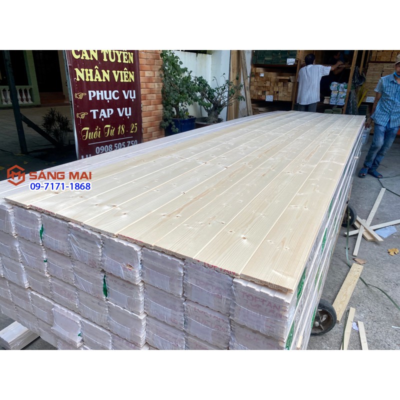 [MS120] Gỗ thông ốp quầy bar, gỗ ốp tường, ốp trần dài 120cm x 12cm x 1,2cm có rảnh âm dương ghép với nhau