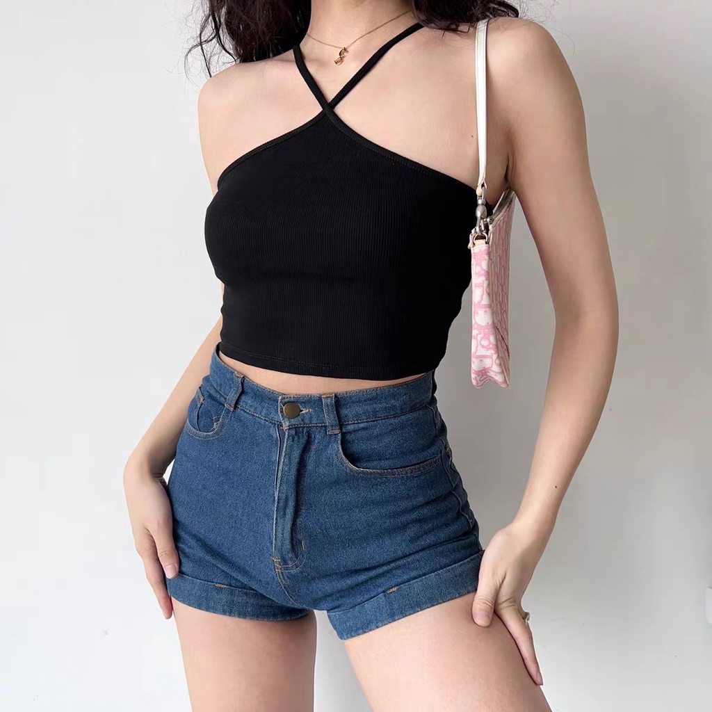 Áo Yếm Nữ Thun Tăm Dây Buộc Sau Siêu Hot