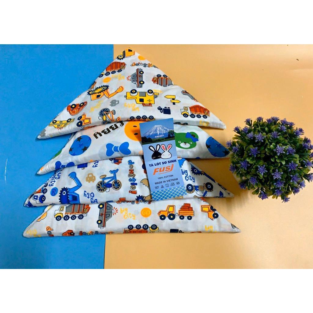 Túi 10 tã chéo nền trắng Fusi 100% cotton loại 1 cho bé