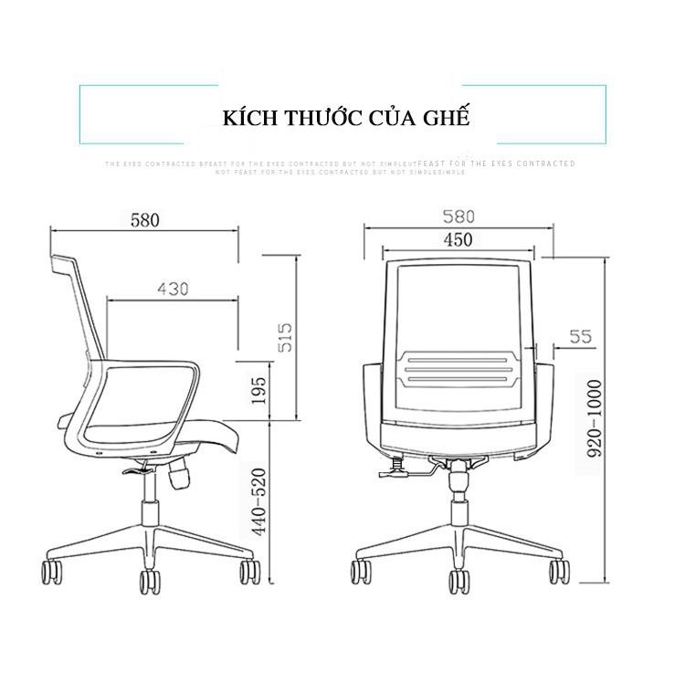 Ghế xoay lưới - Dòng ghế văn phòng cao cấp - Bánh xe di chuyển đa mặt sàn model 2020