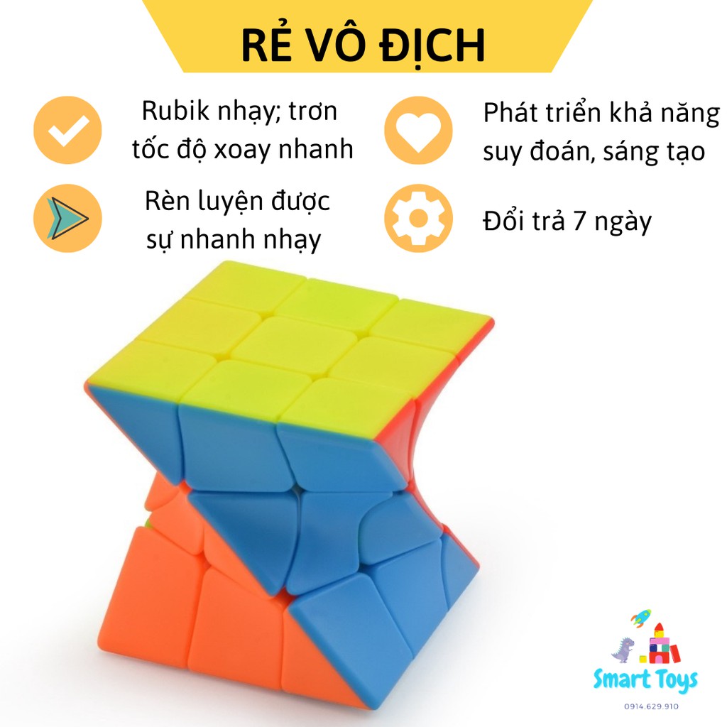 Rubik biến thể dạng xoắn 3 x 3 rubic xoắn nhạy trơn không kẹt rít giúp cho tốc độ xoay rất nhanh