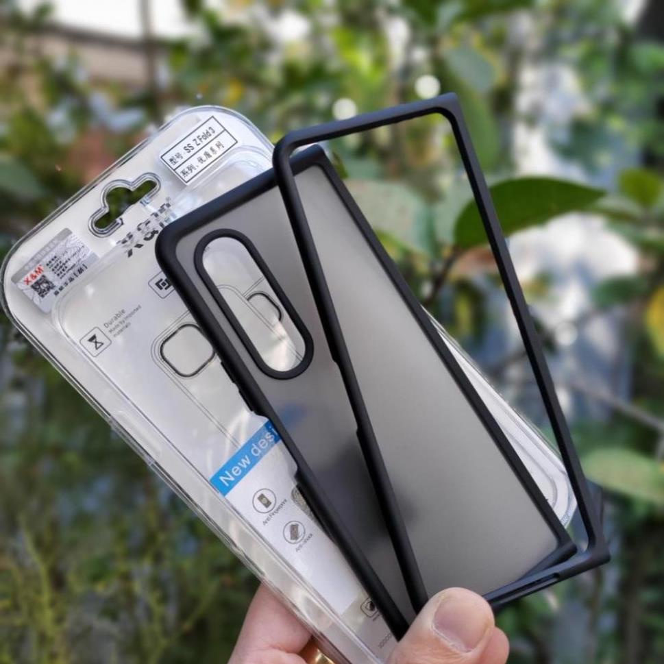 Ốp X&amp;M nhám viền dẻo cho Samsung Z Fold 3 5G chống sốc siêu đẹp.