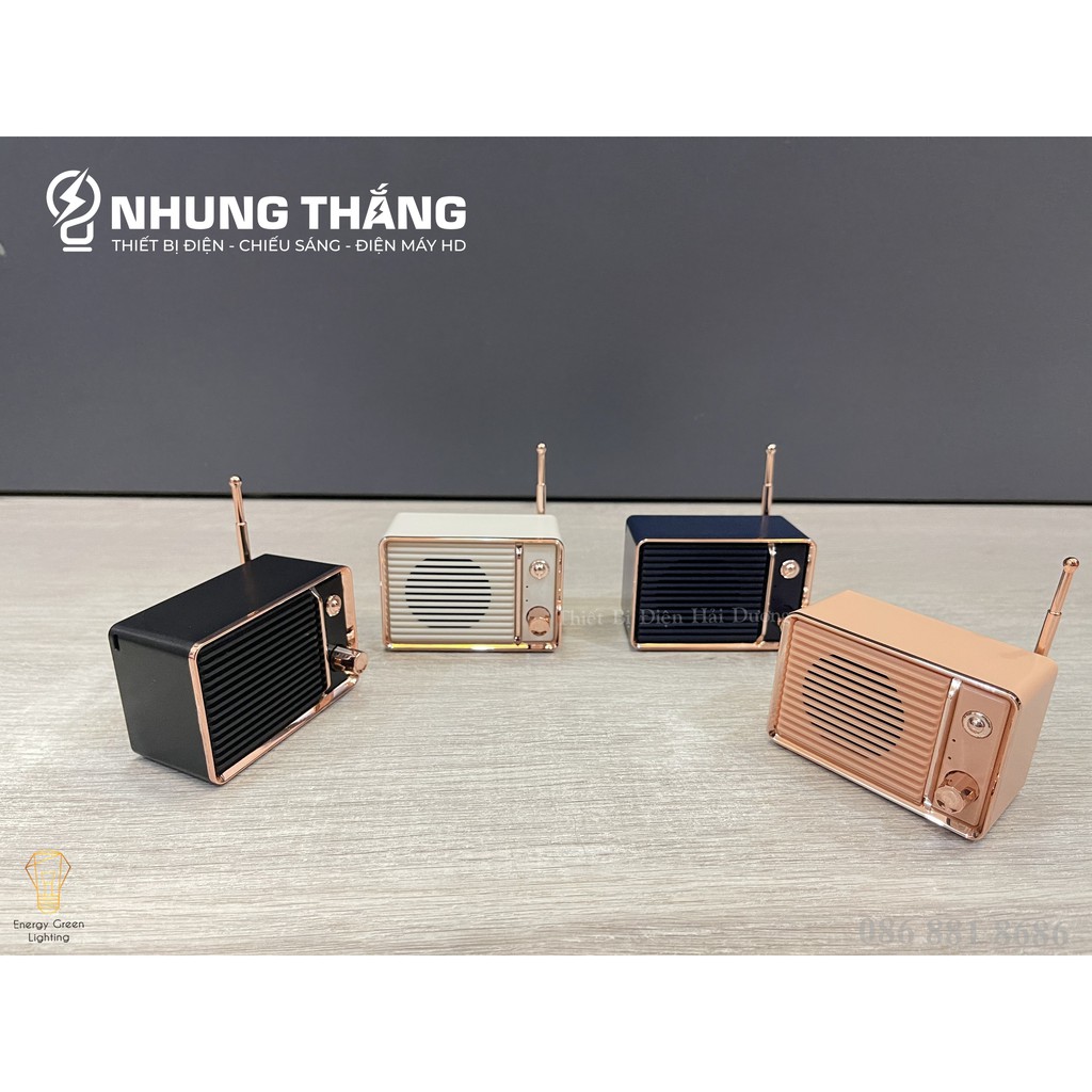 Loa Blutooth Mini DW01 - Phong Cách Retro - 4 Màu Thanh Lịch - Công Nghệ Bluetooth 5.0 - Energy Green Lighting - BH 1Năm