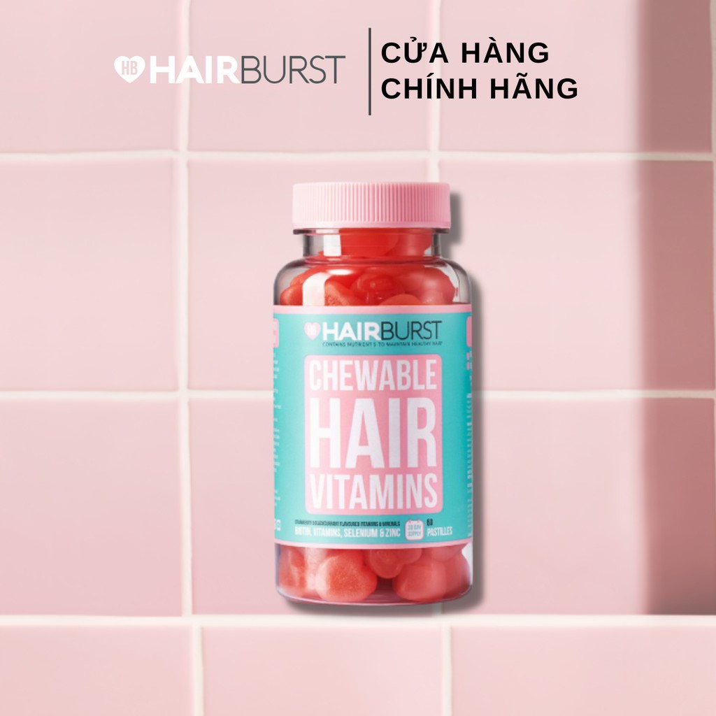 Kẹo Dẻo Vitamin Chăm Sóc, Hỗ Trợ Mọc Tóc HAIRBURST Chewable Hair Vitamins 60 gram/1 Lọ