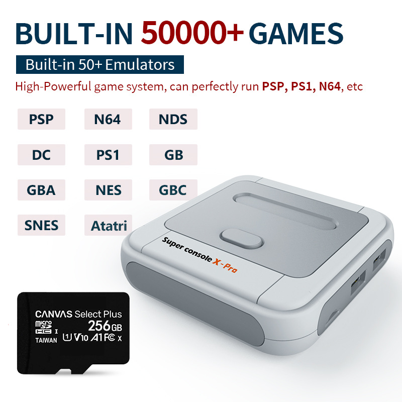 Máy Chơi Game Super Console X 50000+Trò 50 Hệ Game Hỗ trợ 4 Người Chơi HDMI 4K Kết Nối WiFi Retro PSP / PS1 / N64 / DC