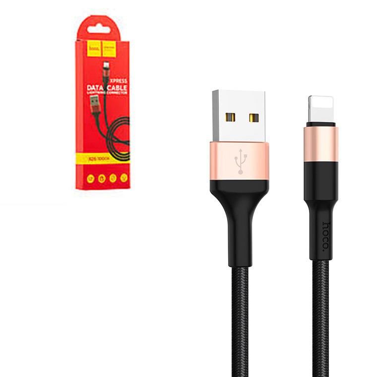 Dây Sạc Nhanh Hoco X26 Dài 1M Chân iPhone Lightning/Android Micro USB/ Type-C - Bảo Hành Chính Hãng 12T