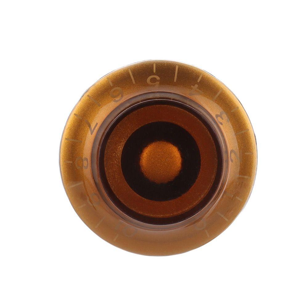 BTLIMER Núm Vặn Điều Chỉnh Âm Lượng Tông Màu Nâu Với Số Vàng Thay Thế Cho Les Paul LP