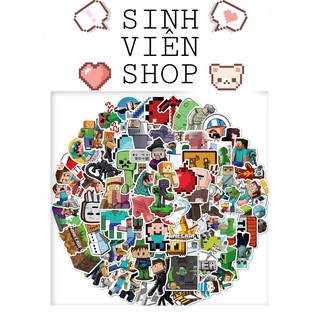 100 Stickers Minecraft game pvc kháng nước nhãn dán