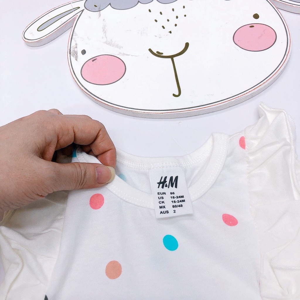 Váy cotton HM trắng chấm bi