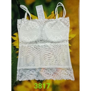 Áo lá dài ren phối lưới mút mỏng 3817
