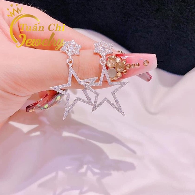 HÀNG SẴNBông Tai Bạc Hình Ngôi Sao Trẻ Trung, Năng Động, Cá Tính [Khuyên Tai Nữ ]