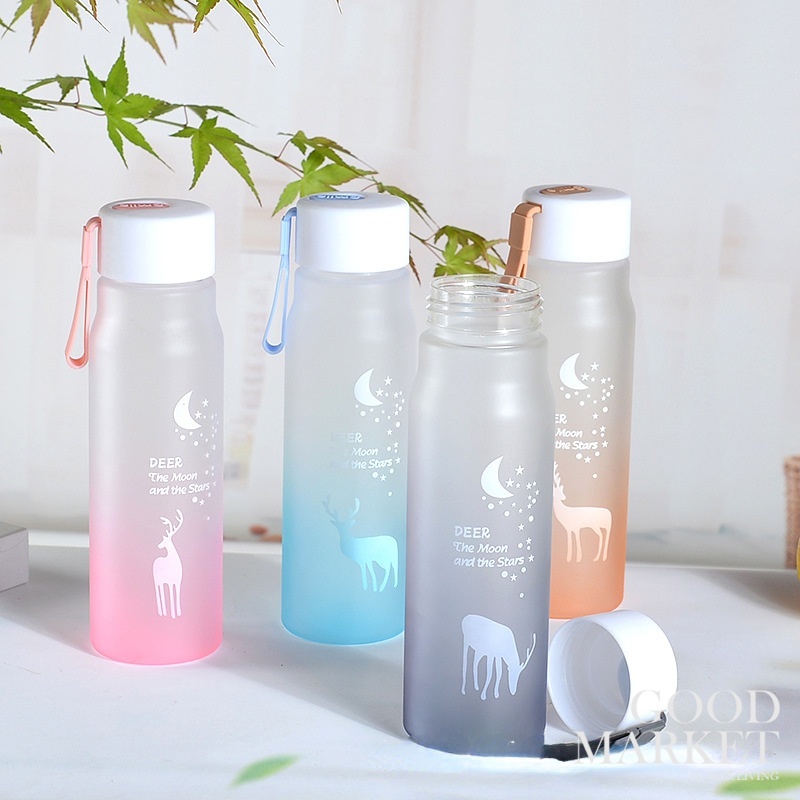 Bình Nước Nhựa Trong Suốt Màu Gradient 560ml Tiện Dụng Mang Theo Du Lịch