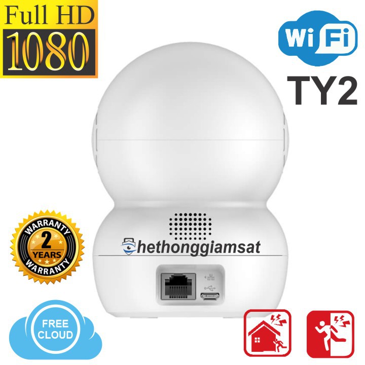 [Mã 253ELSALE hoàn 7% đơn 300K] [Cực Sốc] Camera Wifi Xoay 360 EZVIZ TY2 1080P 2MPX, Chính Hãng, Bảo Hành 24 Tháng